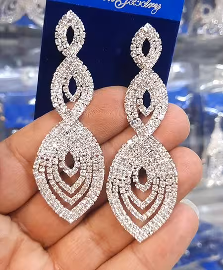 گوشواره دخترانه تنیسی گوشواره نگیندار کد18