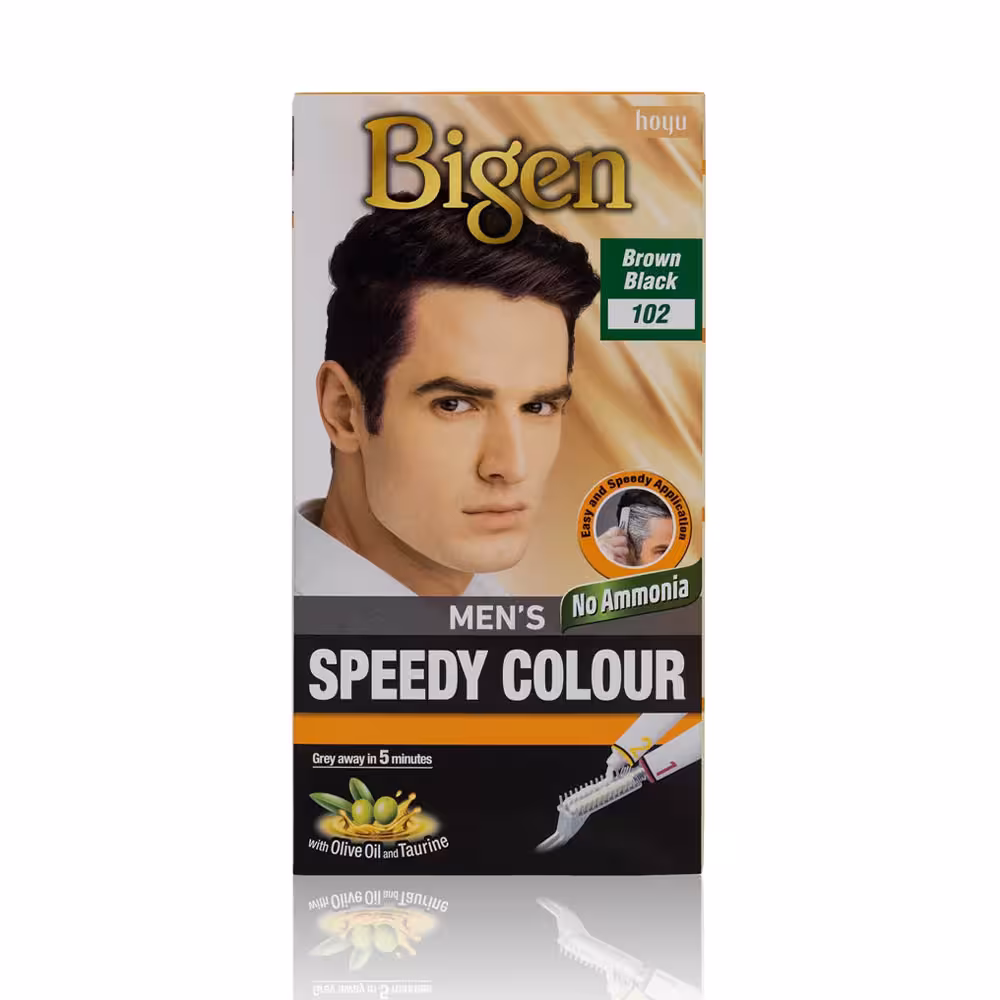 کیت رنگ مو مردانه قهوه ای مشکی بیگن Bigen Men's Speedy Colour Brown Black 102 • خوش آرا