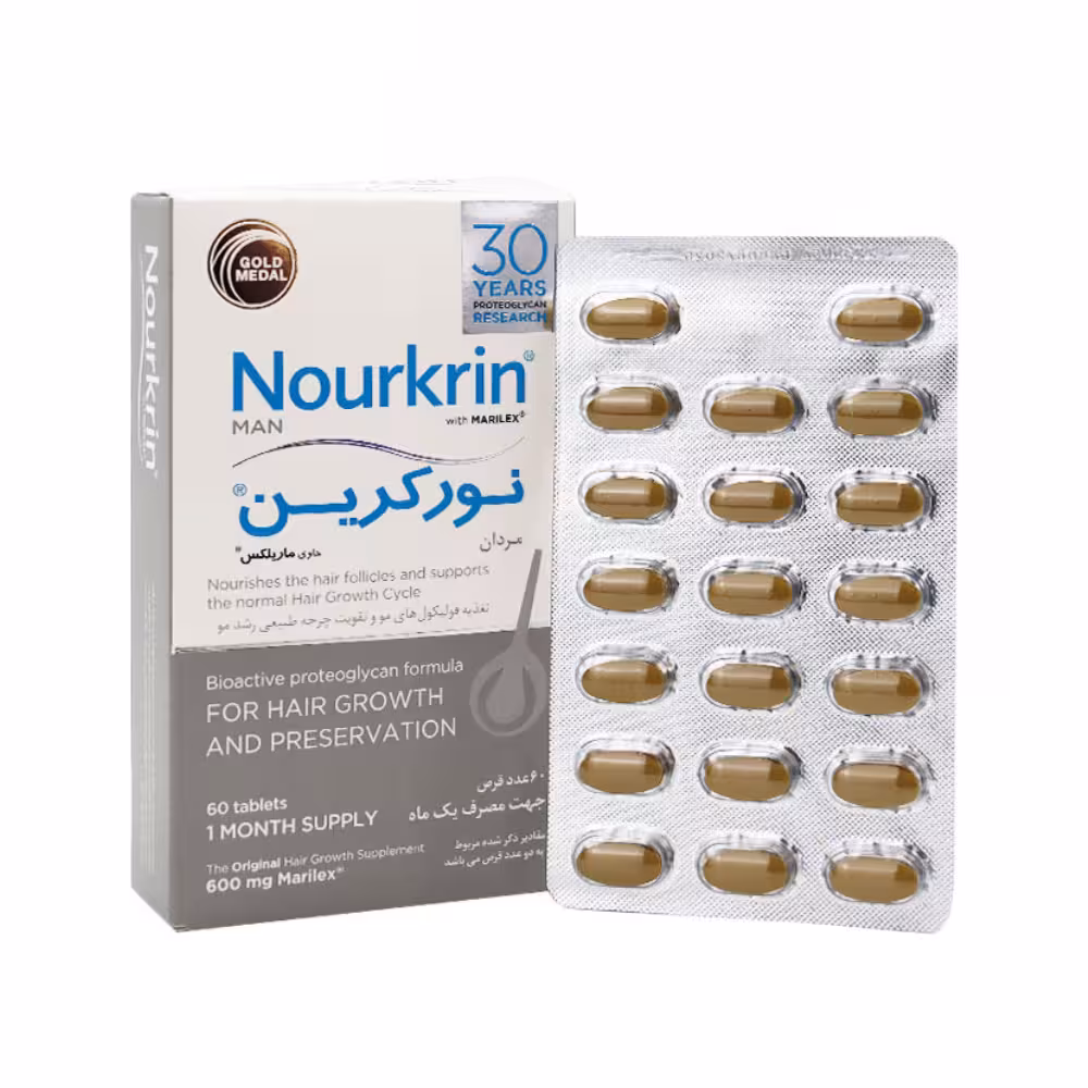 قرص نورکرین آقایان | 60 عددی | تقویت رشد و سلامت مو