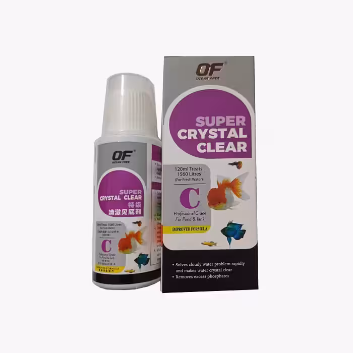 مکمل آکواریوم اوشن فری (Ocean Free) شفاف کننده آب آکواریوم سوپر کریستال کلیر C حجم 120 میل