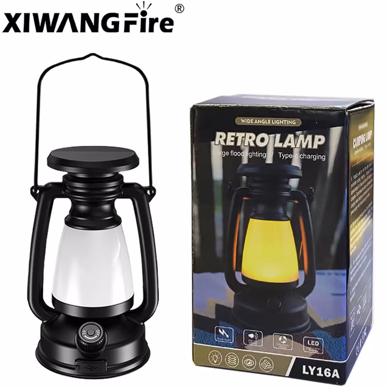 چراغ خواب و چراغ کمپینگ شارژی و خورشیدی اسمایلینگ شارک Smiling Shark LY16A طرح فانوس