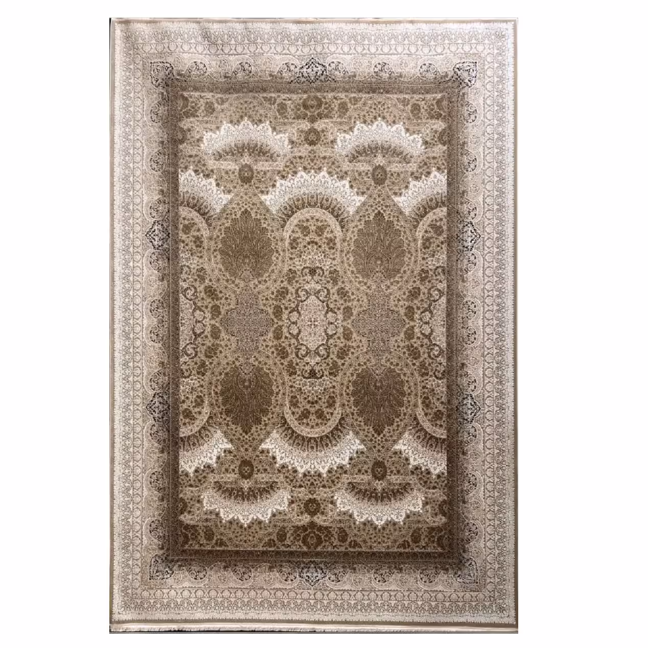 فرش خطیبی تبریز طرح پتینه کد 6021 قهوه ای (ارسال  پس کرایه و تسویه توسط خریدار)