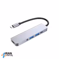 هاب 5 پورت Type-C مدل BYL-2009 با کیفیت 4K
