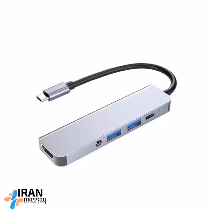 هاب 5 پورت Type-C مدل BYL-2009 با کیفیت 4K