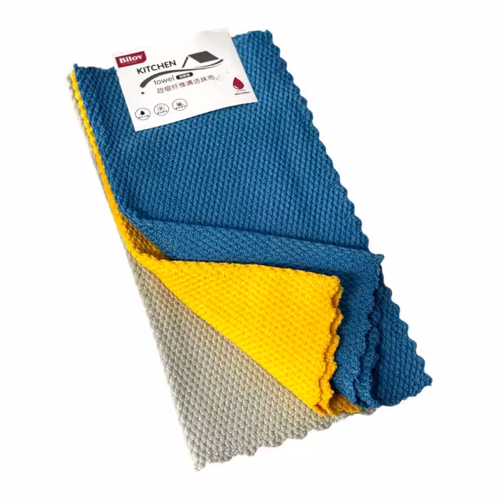 دستمال تنظیف پک 3 عددی حوله ای طرح زنبوری