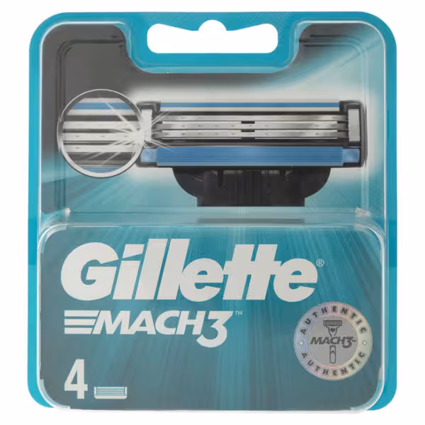 تیغ یدک ژیلت مدل Mach 3 بسته 4 عددی Gillette Mach 3 Blades Pack of 4