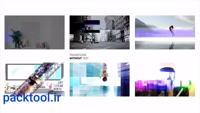 دانلود پروژه آماده ترانزیشن گلیچ با تایتل برای افتر افکت Glitch Transitions With Titles 4K - پک تول