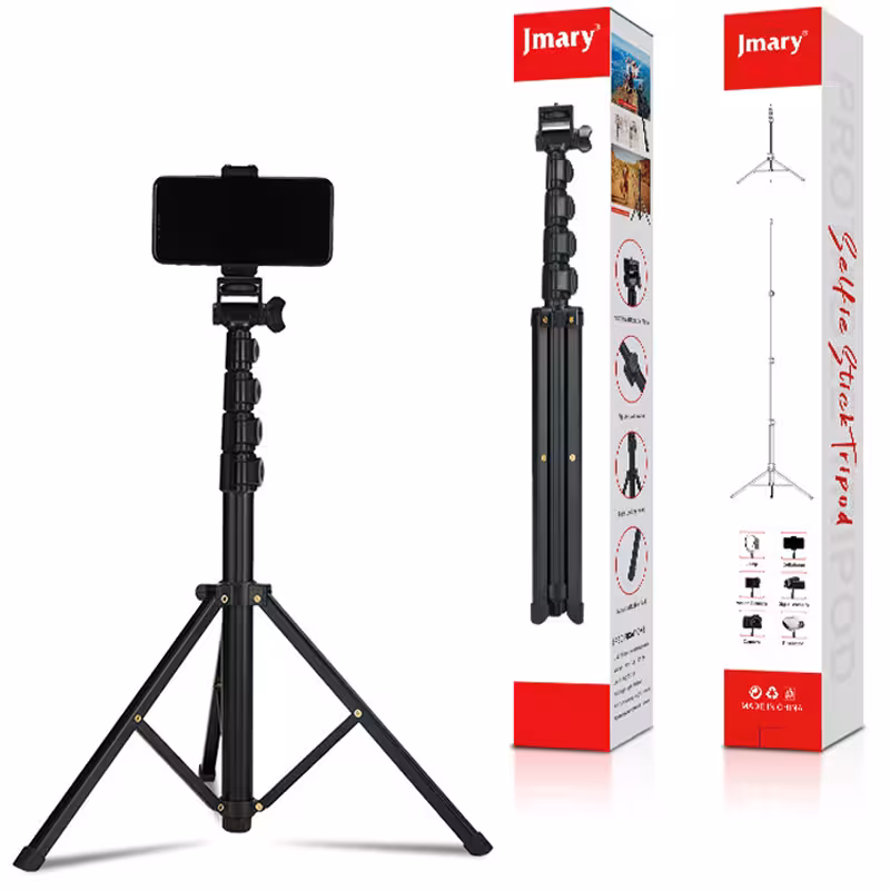 سه پایه نگهدارنده گوشی ،دوربین و رینگ لایت 2.1متری فلزی jmary