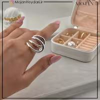 انگشتر زنانه آبکاری نقره رنگ ثابت کد ta10011