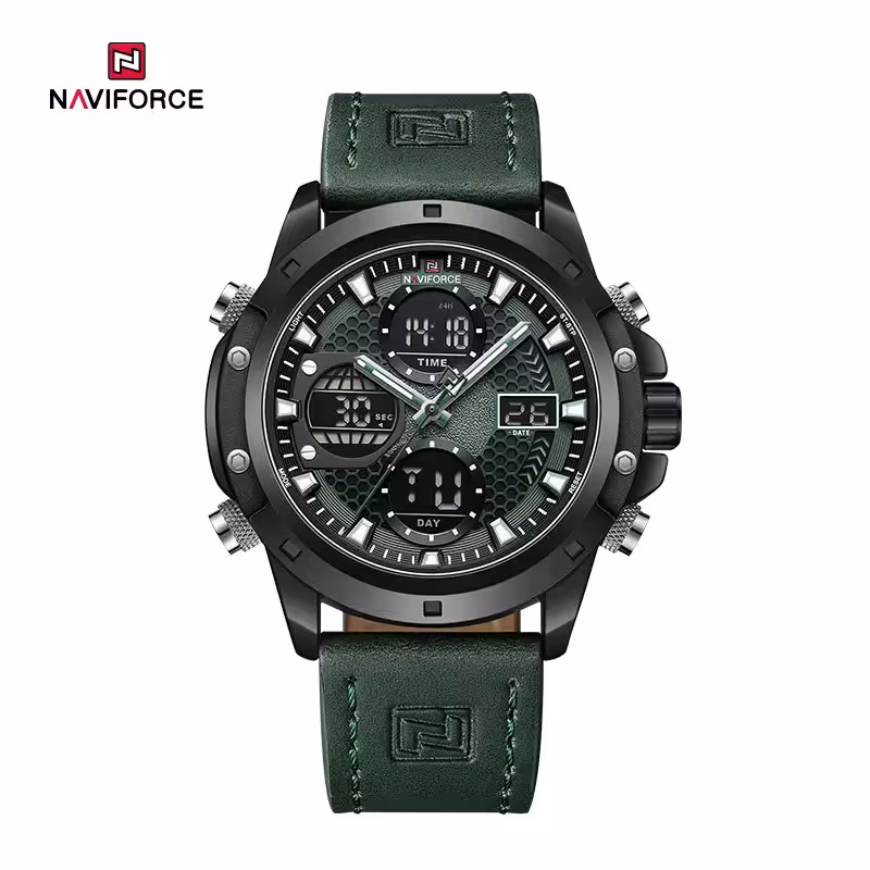 ساعت مچی دوزمانه مردانه نیوی فورس Naviforce NF 9225 B/GN/GN