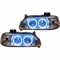 خرید چراغ جلو اسپرت پراید 131 مدرن مدل حلقه 3D آبی یخی داخل فابریک بدون موتور دو عددی | اتوموبی