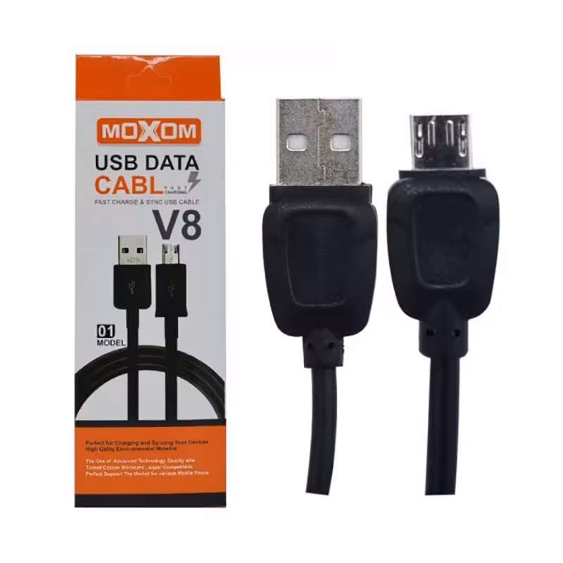 کابل شارژ MicroUSB موکسوم  MOXOM V8 01