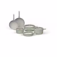 سرویس قابلمه گرانیتی 10 پارچه برند Berghoff بلژیک مدل Leo سبز زیتونی