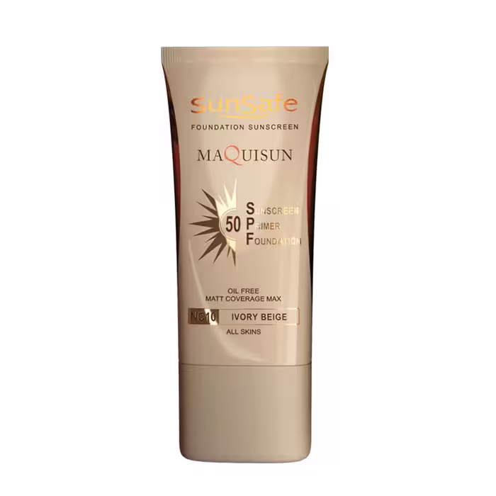ضد آفتاب کرم پودری و پرایمری مکیسان SPF50 سان سیف مدل NC10 حجم 40 گرم