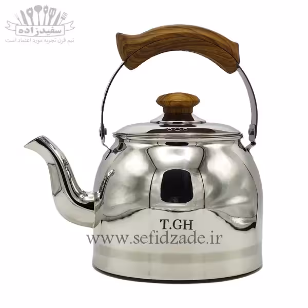 کتری لوله دار کف چدن قیطاسی کارن 3 لیتری دسته طرح چوب 30705