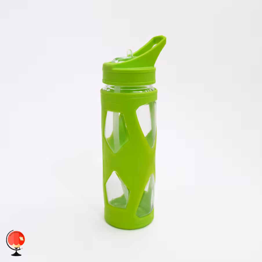 قمقمه مدرسه طرح 5 ضلعی سبز