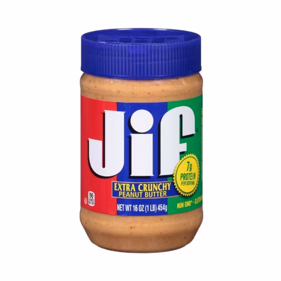 کره بادام زمینی رژیمی جیف مدل کرانچی وزن 450 گرم jif