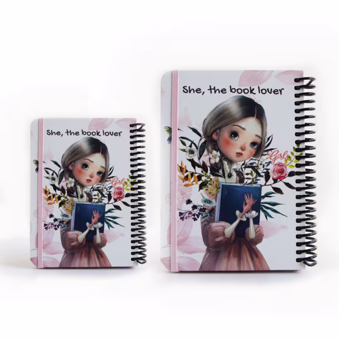 دفتر خط دار طرح book lover دات نوت