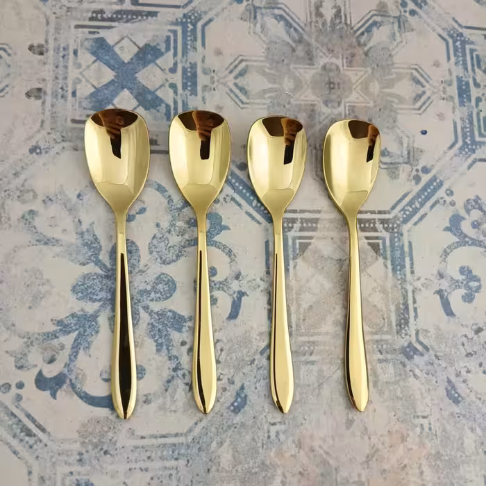 قاشق بستنی طلایی مدل برلین بسته 4 عددی