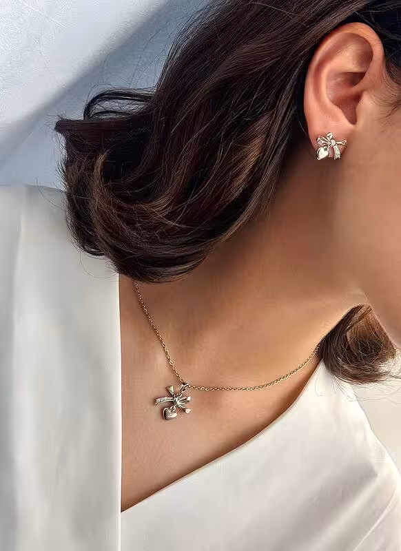 نیمست دخترانه ژوپینگ رنگ ثابت طرح پاپیون رنگ نقره ای