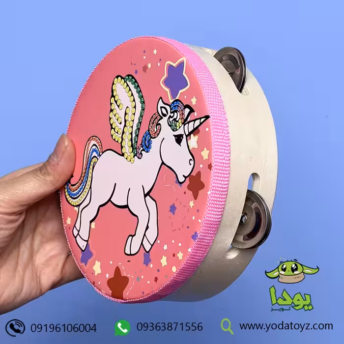 تمبورین کودک یا دایره زنگی رنگ صورتی وارداتی برند اسلپ ساند slap