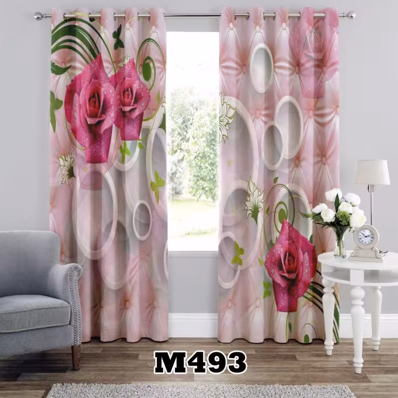 پرده سه بعدی طرح گل