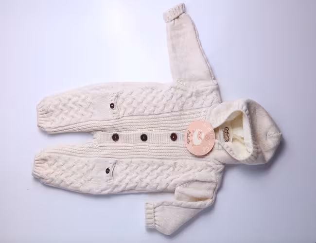 کاپشن سرهمی بافت ببتو ترکیه داخل کرک با کلاه داخل پلار bebetto