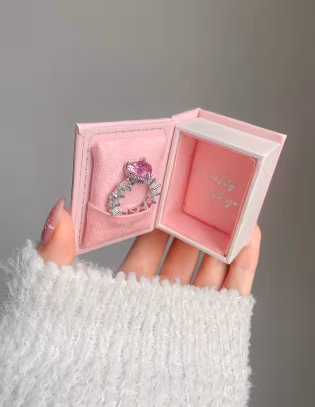 جعبه هدیه جای انگشتر مدل کتابچه عشق