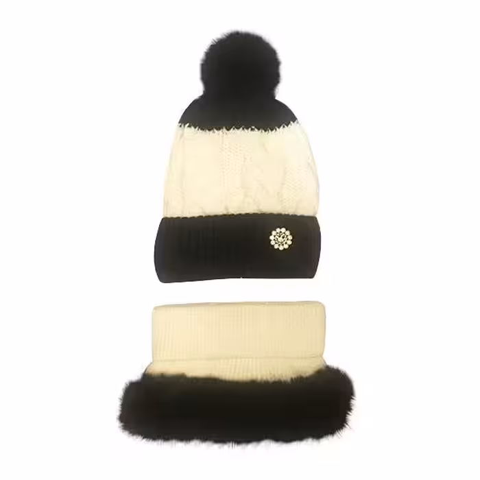 ست کلاه و شال گردن بافتنی زنانه مدل 68