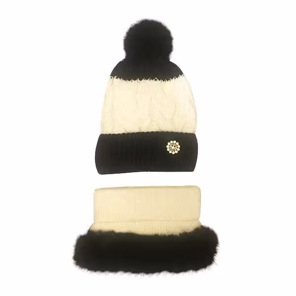 ست کلاه و شال گردن بافتنی زنانه مدل 68