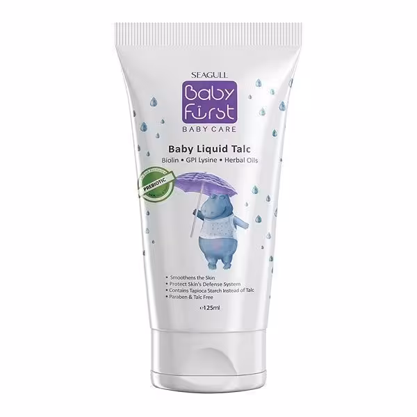 لوسیون محافظ پای کودک بیبی فرست Baby First حجم 125 میل سی گل