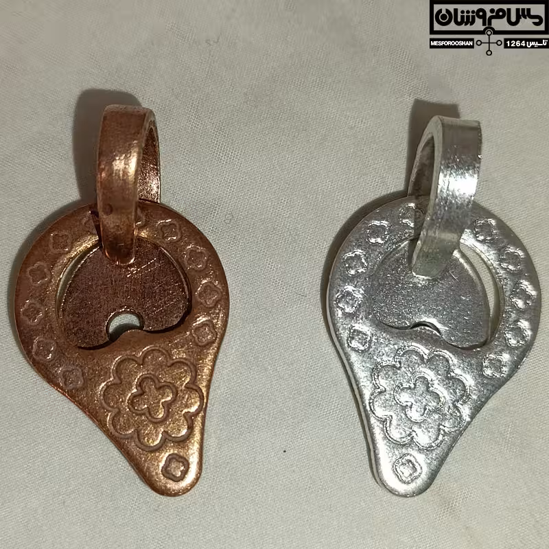 گوشواره تک ظروف مسی سفید سایز 2 مدل حلقه