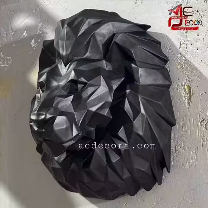 دیوارکوب کله شیر اوریگامی گرافیکی پلی استر