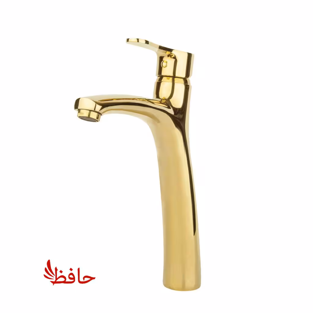 شیر روشویی پایه بلند راسان مدل صدف طلایی