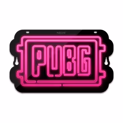 چراغ دیواری نئون دیزاین طرح Pubg-Logo-BL_PN