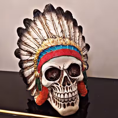 مجسمه مدل اسکلت جمجمه سرخ پوست