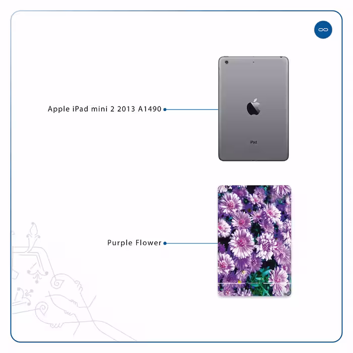 برچسب پوششی ماهوت مدل Purple-Flower مناسب برای تبلت اپل iPad mini 2 2013 A1490