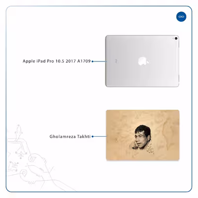 برچسب پوششی ماهوت مدل Gholamreza Takhti مناسب برای تبلت اپل iPad Pro 10.5 2017 A1709