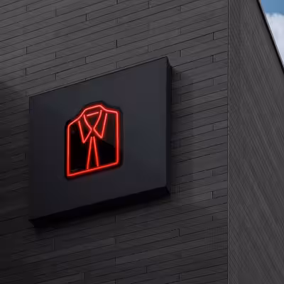چراغ دیواری نئون دیزاین طرح Men-Clothes-BL_RD