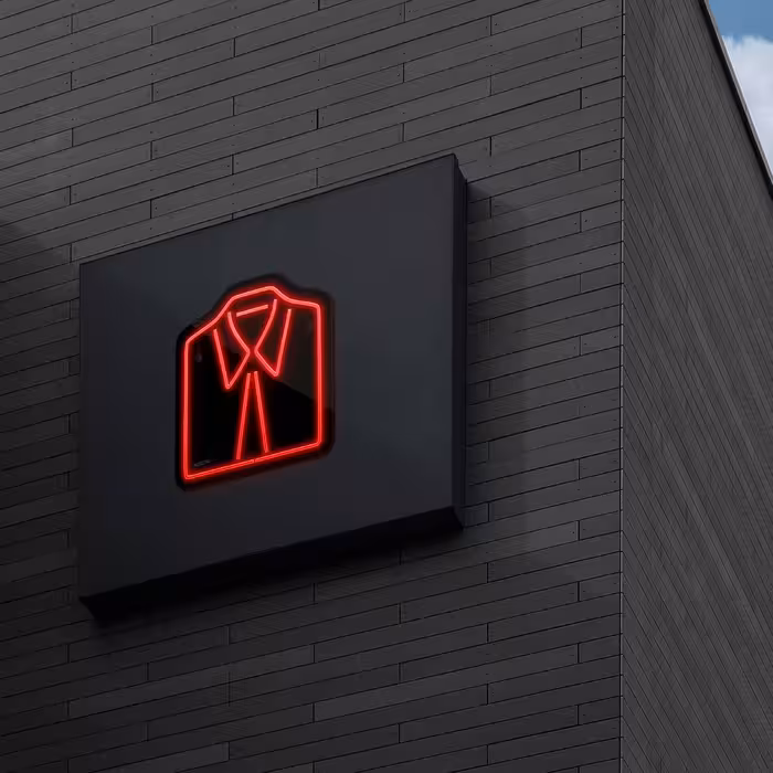 چراغ دیواری نئون دیزاین طرح Men-Clothes-BL_RD