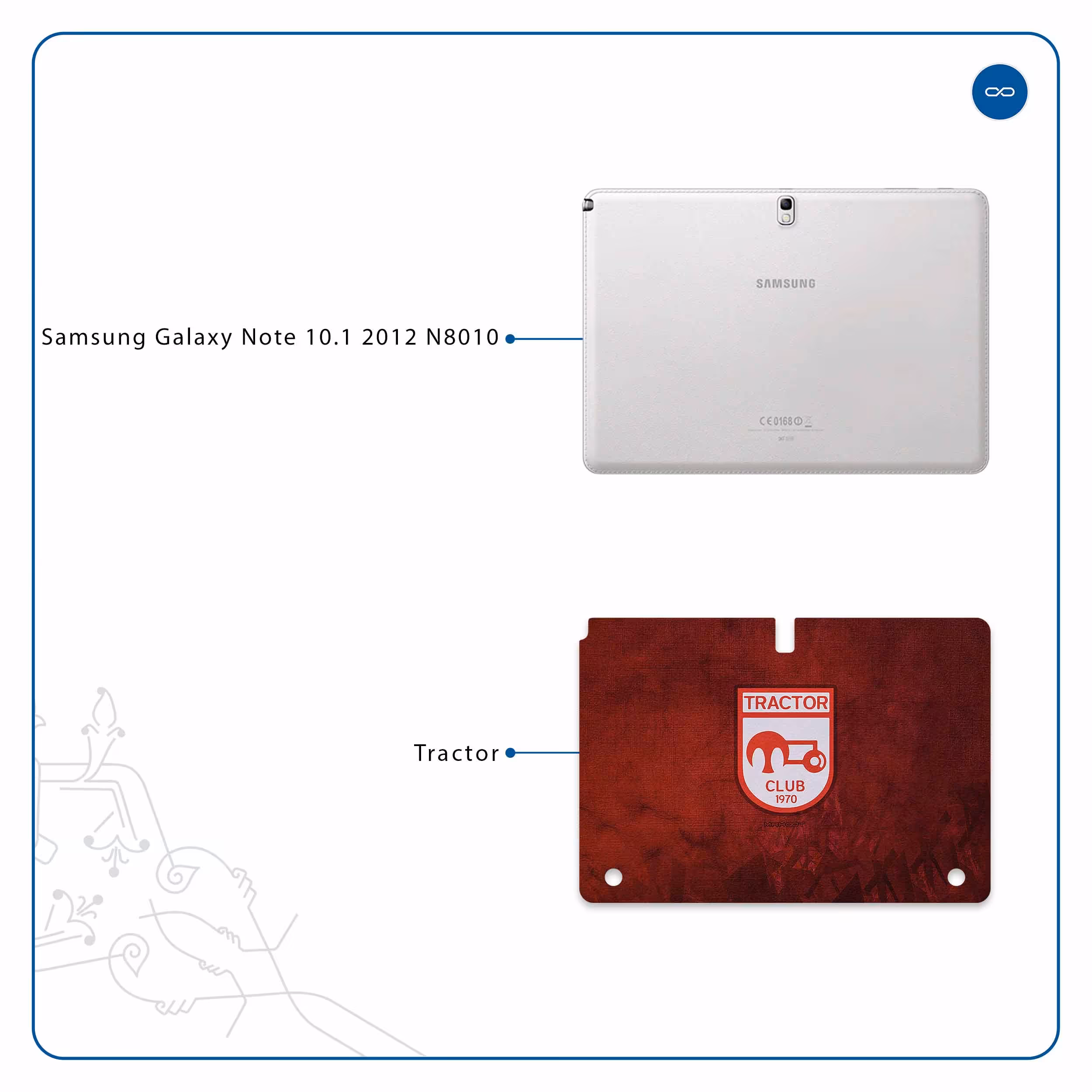 برچسب پوششی ماهوت مدل Tractor مناسب برای تبلت سامسونگ Galaxy Note 10.1 2012 N8010