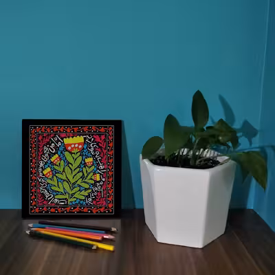  کاشی کارنیلا طرح اما من مجنون هوسم کوی حسین است مدل لوحی کد WKB40