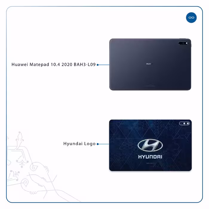 برچسب پوششی ماهوت مدل Hyundai-Logo مناسب برای تبلت هوآوی Matepad 10.4 2020 BAH3-L09