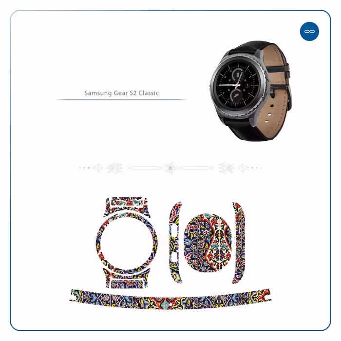 برچسب ماهوت طرح Iran_Tile6 مناسب برای ساعت هوشمند سامسونگ Galaxy Gear S2 Classic