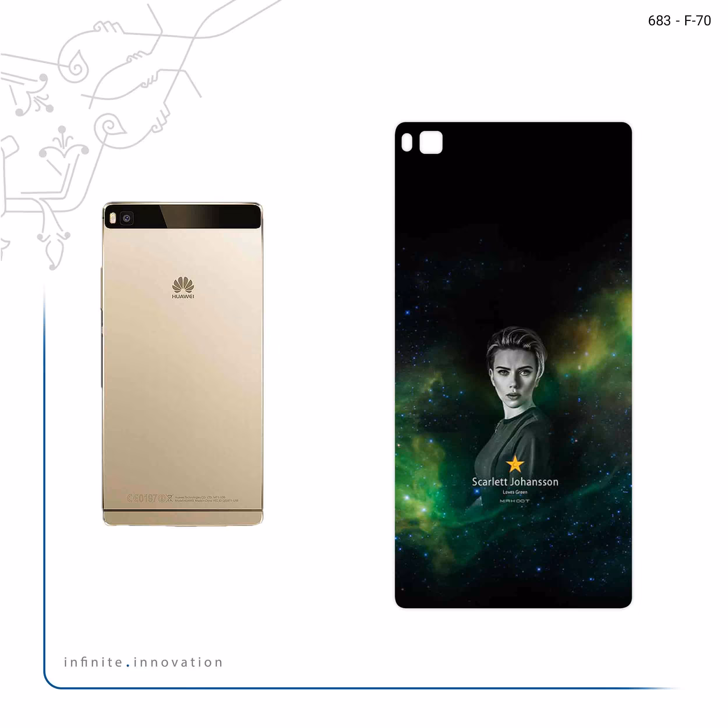 برچسب پوششی ماهوت مدل Scarlett Johansson مناسب برای گوشی موبایل هوآوی P8