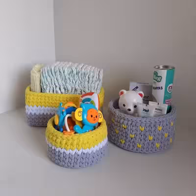 سبد قلاب بافی تریکو کد 23 مجموعه 3 عددی