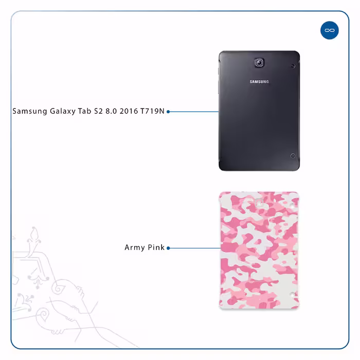 برچسب پوششی ماهوت مدل Army-Pink مناسب برای تبلت سامسونگ Galaxy Tab S2 8.0 2016 T719N