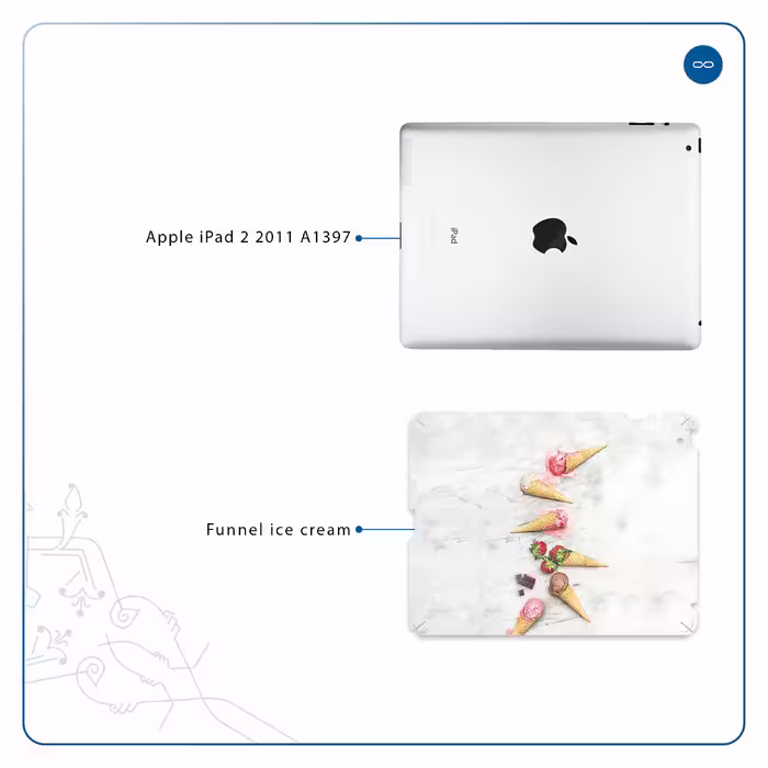 برچسب پوششی ماهوت مدل Funnel ice cream مناسب برای تبلت اپل iPad 2 2011 A1397