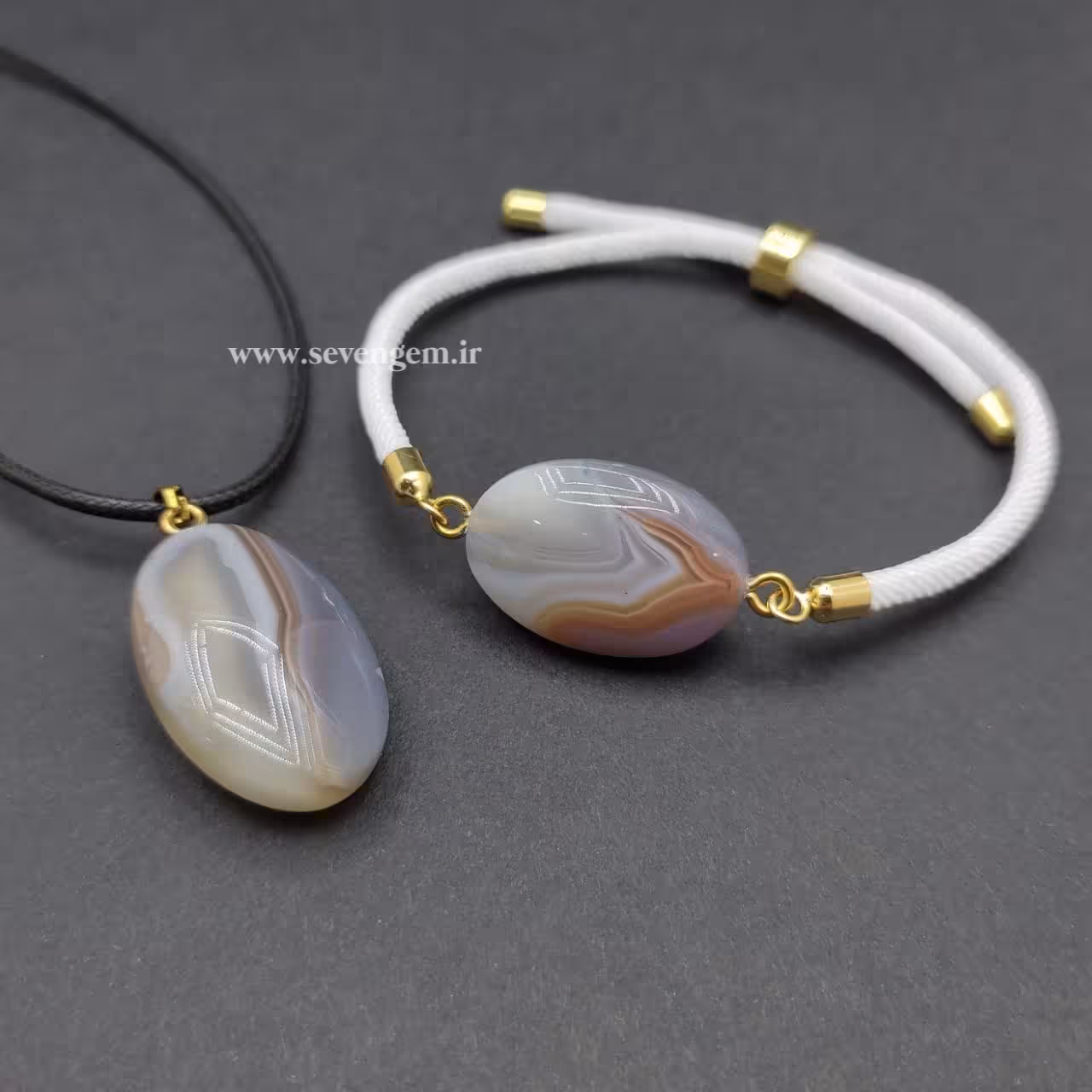 نیم ست زنانه عقیق سلیمانی (کدA631)