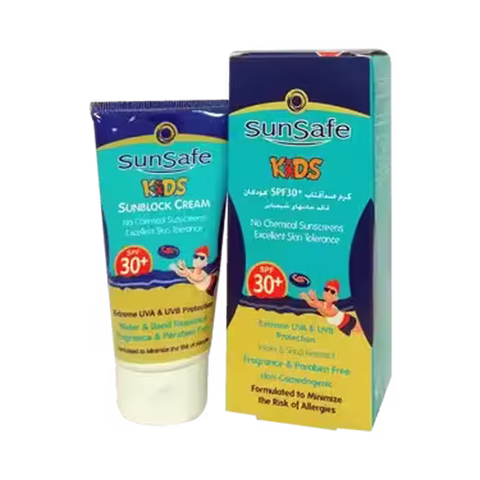 کرم ضد آفتاب کودکان SPF30 سان سیف – محافظت در برابر UVA و UVB